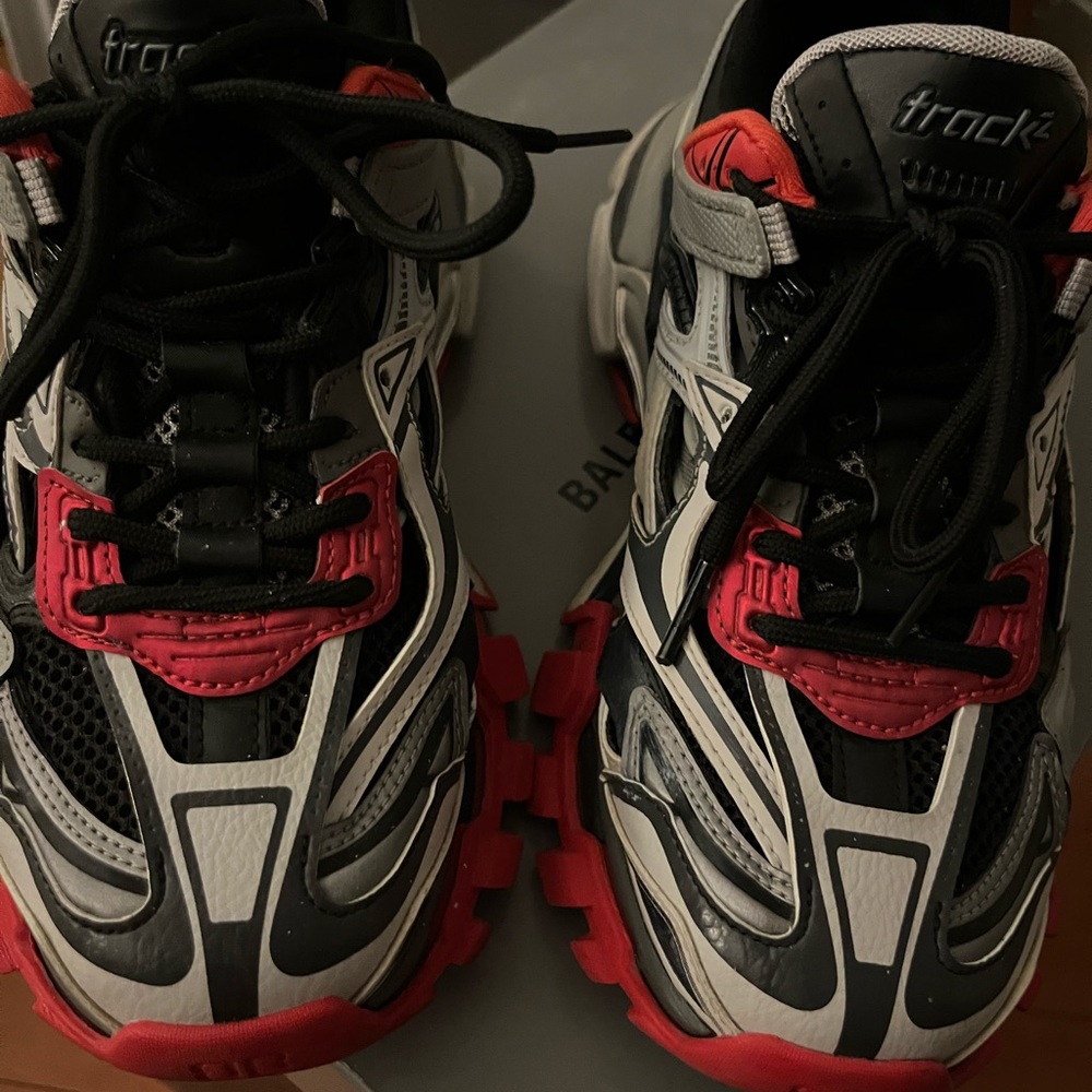Balenciaga Black White Red Track Sneakers